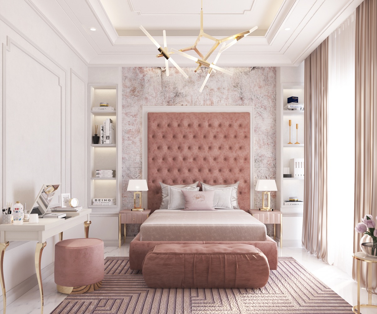 mẫu thiết kế nội thất phòng ngủ phong cách luxury